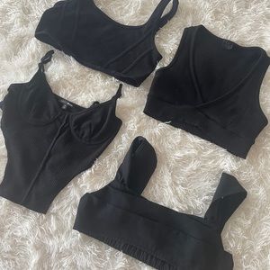 Different black crop tops